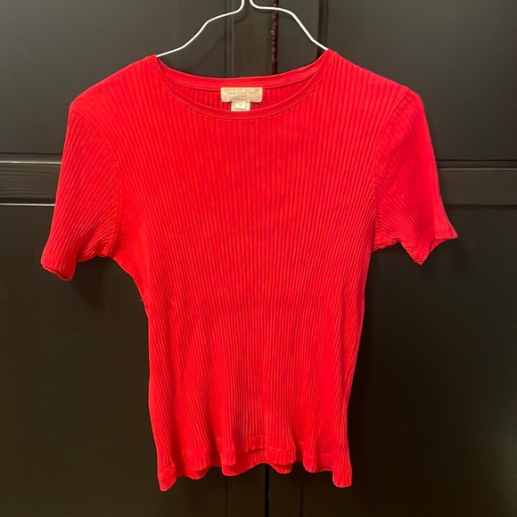 Jones of New York sport womens short sleeve top size S. Red. Good used condition - Picture 1 of 9